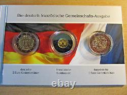 Tres Rare Coincard Traite De L'elysee-vertrag 2013 /50ans /5 Euro Or 999%+2 X 2e