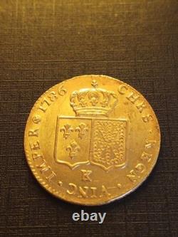 Très Rare DOUBLE LOUIS OR LOUIS XVI 1786 K (Bordeau) / 15.3 Gr / Ex. Etat