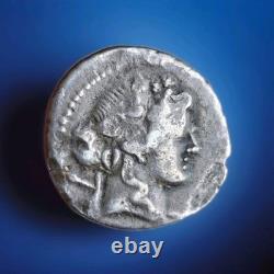 Tres Rare Denier Cassia 78 Av J-C Rome Argent, TB+ Crawford386/1 4,02grs