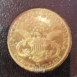 Très Rare Et Superbe Piece monnaie USA 20 Dollars Liberty, 1889 CC Carson City