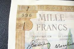 Tres Rare Liasse Bdf Billet 1000 Francs Demeter 25/06/1943! Qualitee Rare
