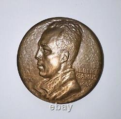 Très Rare Médaille Bronze CAMUS Albert (1913-1960) Signée A. GUZMAN