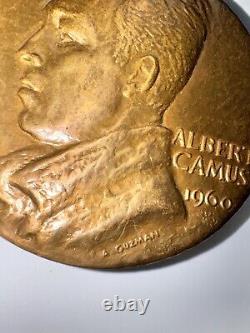 Très Rare Médaille Bronze CAMUS Albert (1913-1960) Signée A. GUZMAN