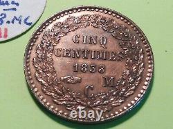 Tres Rare Monnaie 5 Centimes Honore V Monaco 1938 CM Essai! Splendide
