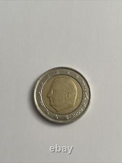 Très Rare Monnaie Belgique Roi Albert 2 Euros Citation 2000