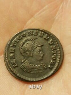 Tres Rare Monnaie Romaine De Constantin 1er Revers Mars Casquee