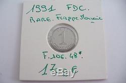 Très Rare Pièce -1 Centime Epi 1991 Frappe Monnaie Fdc! (05/17)