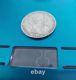 Très Rare Piece 5 Lire Argent Emmanuel II Sardaigne 1850 Turin Tbe