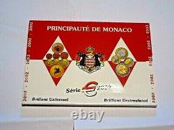Tres Rare Serie 1ct A 2 Euro / Monaco Bu Scelle / Serie Euro 2002 /envoi Assure