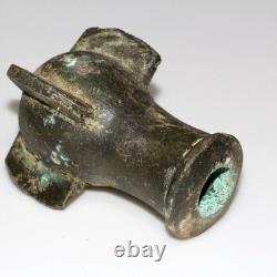 Tres Rare Tête De Masse Médiévale En Bronze Vers 1400 Ad Intacte 729