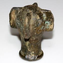 Tres Rare Tête De Masse Médiévale En Bronze Vers 1400 Ad Intacte 729