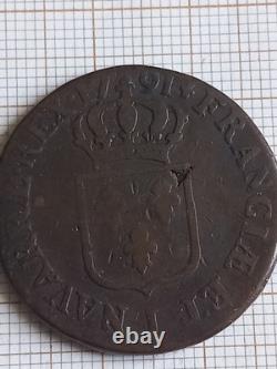 Très Rare Variété Sol à l'écu 1791. I. LIMOGES (avec 2 Points Sous le D)