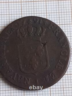 Très Rare Variété Sol à l'écu 1791. I. LIMOGES (avec 2 Points Sous le D)