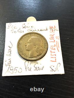 @ (Très Très RARE) 50 Francs Guiraud 1950 (Listel Large) @