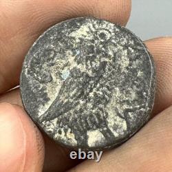 Très ancienne rare pièce de monnaie romaine grecque Athènes hibou Athéna
