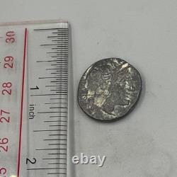 Très ancienne rare pièce de monnaie romaine grecque Athènes hibou Athéna