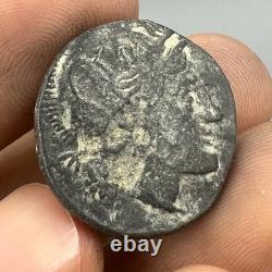 Très ancienne rare pièce de monnaie romaine grecque Athènes hibou Athéna