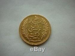 Tres rare 1310(1893) tunisie 20 francs or 1892 35 000ex gold oro