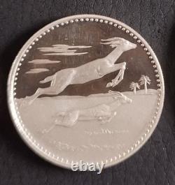 Très rare 3 monnaies E. A. U. Argent pur Um Al Qavain 1970 BE/proof édité 2050 ex