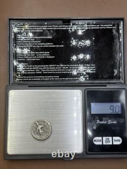 Très rare ancienne pièce de monnaie en argent massif de l'empire Kushan du ro