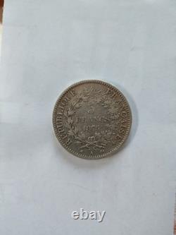 Très rare belle monnaie 5 francs type Hercule 1875a état ttb+ / superbe