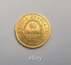 Très rare et superbe pièce de 20 francs or 1814 W Napoleon I qualité