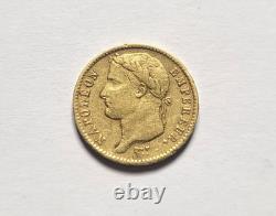 Très rare et très belle pièce de 20 francs or 1814 Q Napoleon I
