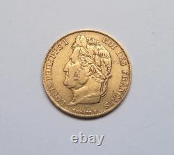 Très rare et très belle pièce de 20 francs or 1837 W Louis Philippe
