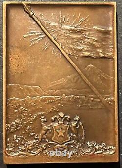 Très rare médaille bronze Centenaire de la République du CHILI 1910 LALIQUE