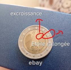 Très rare pièce de 2 euros Allemagne Munich lettre D de 2016 FAUTÉE