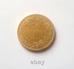 Très rare pièce de 20 francs or 1830 A Louis Philippe tranche en relief qualité