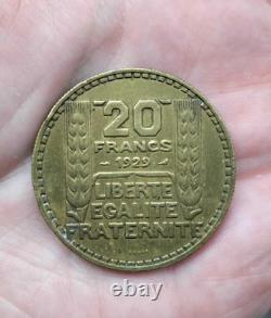 Très rare pièce de monnaie de 20 francs Turin 1929 ESSAI en Cupro-Aluminium