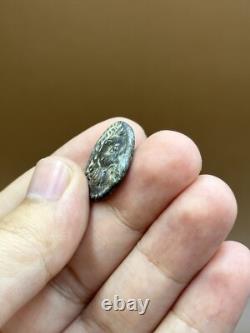Très rare pièce de monnaie en bronze image roi grecque antique sur cheval non