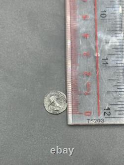 Très rare pièce de monnaie romaine ancienne en argent massif face roi AR