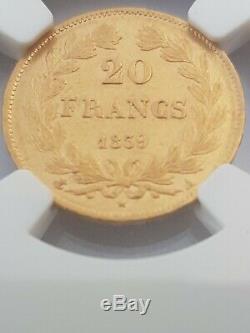 Trés rare superbe 20 Francs Or 1839 A Louis Philippe tête laurée