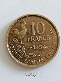 Très très rare Pièce de 10 Francs Guiraud 1954, la plus rare des 10 francs