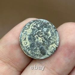 Très unique et rare pièce de monnaie en bronze ancienne image roi et