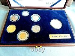 XX Joli Coffret Vatican 1995 Tres Rare / Coffret En Bois / Une Affaire En Or